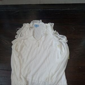 Cece Ecru Color Lightweight Long Sleeve Casual Office Wear Top Size Small NWT